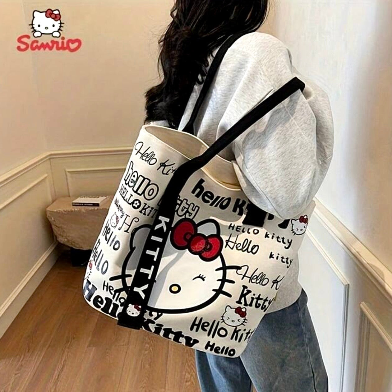 New Hello Kitty Canvas Tote Bag